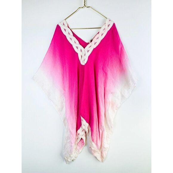 SOFT SURROUNDINGS Womens poncho Petite Size PL PXL Linen Pink Tunic Cove - Picture 2 of 7